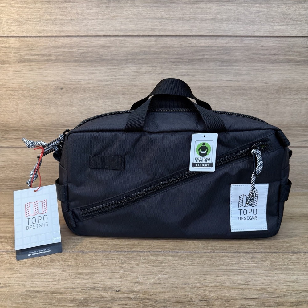 Topo Designs Quick Pack Shoulder Crossbody Waist Bag Black 7L NWT